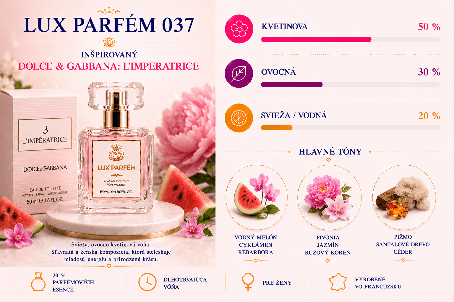 Lux Parfém 037 – Inšpirovaný Dolce & Gabbana: LImperatrice
